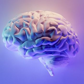 Image of brain with purple background