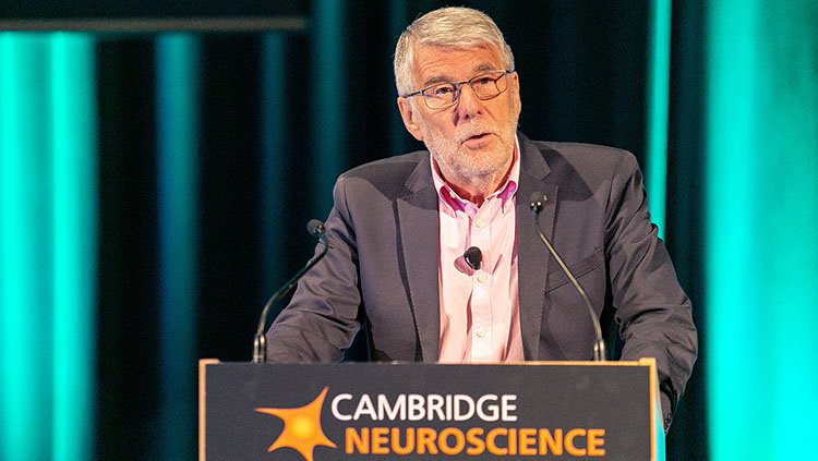 Image of Barry Everitt speaking at the University of Cambridge