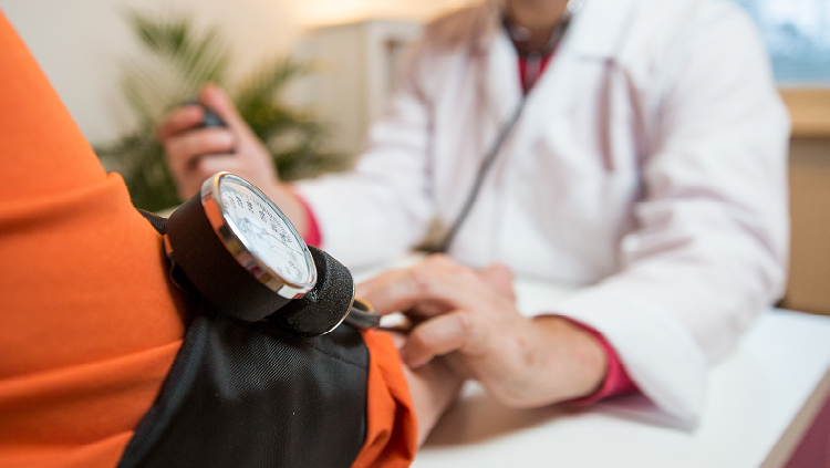 A woman at a doctor's appointment