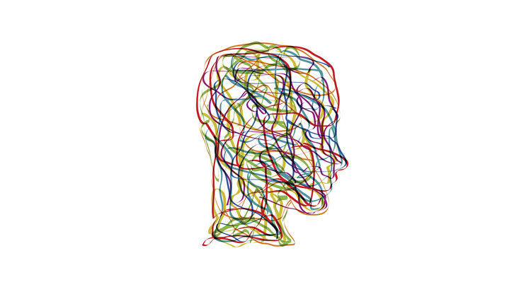 Image of illustrated colorful head
