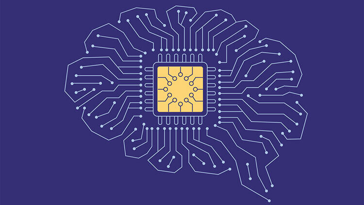 Brain with a computer chip
