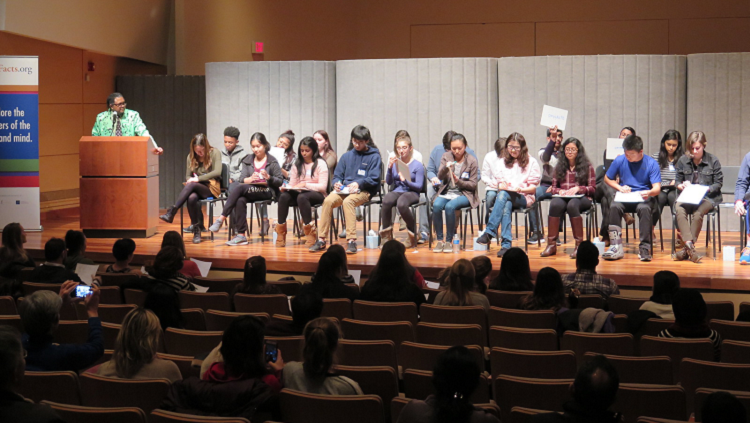 Photograph of students at brain bee