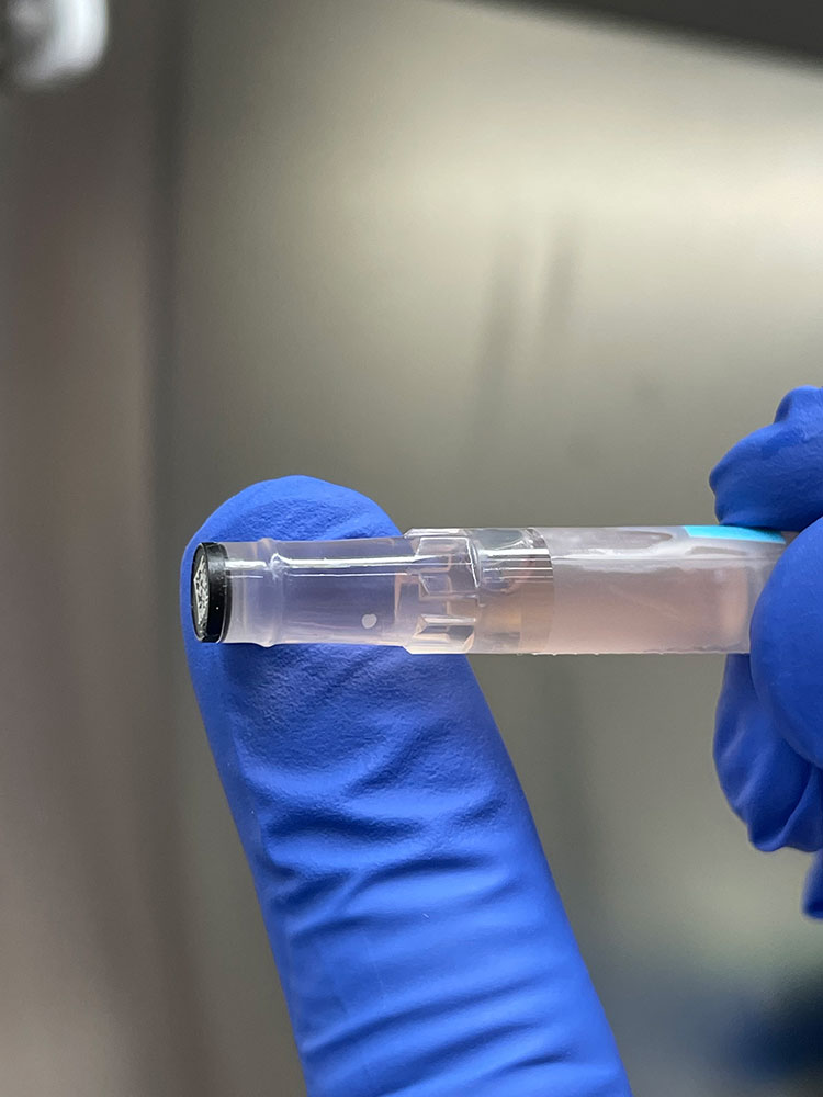 Fluid in syringe