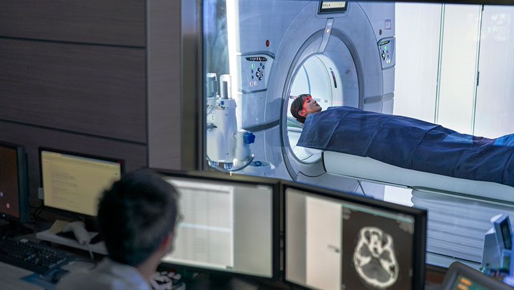 Person in an MRI machine