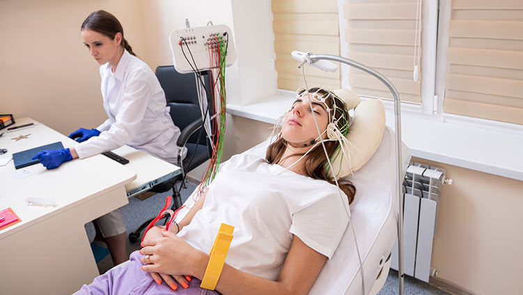 Person laying down for medical procedure