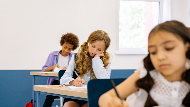 Children sitting in classroom