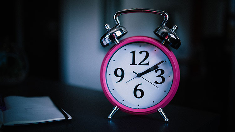 Pink alarm clock