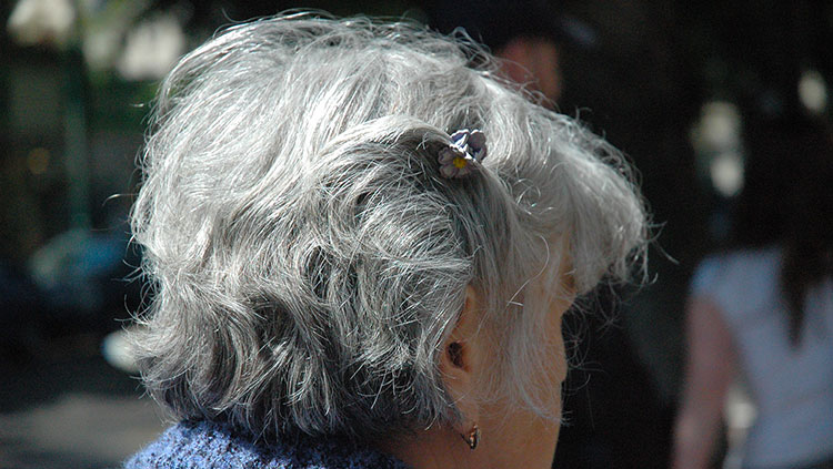 woman with gray hair
