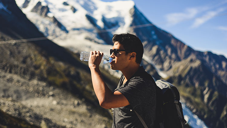 Man drinking water