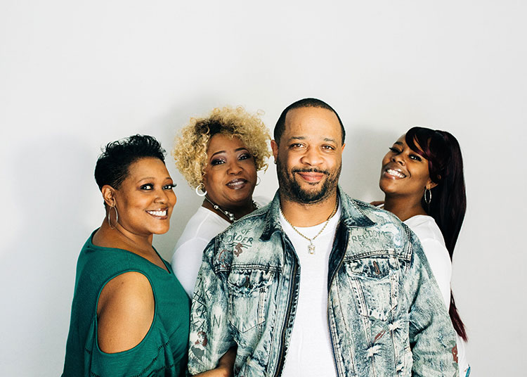 Larry Agnew with family members