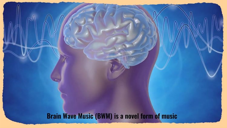 Image of brain and music brain waves
