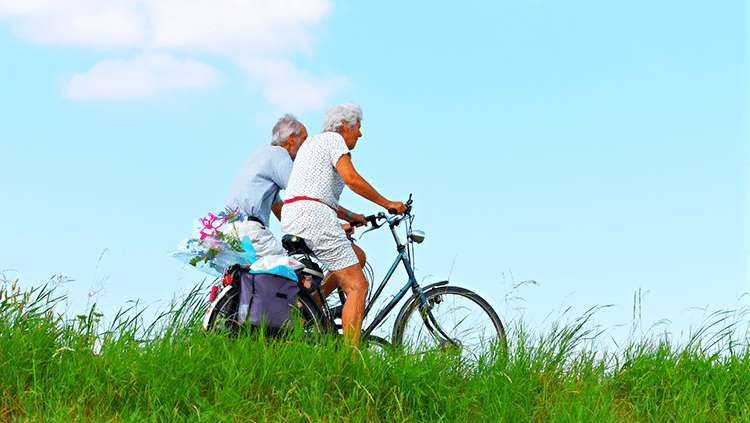 older adults bike riding