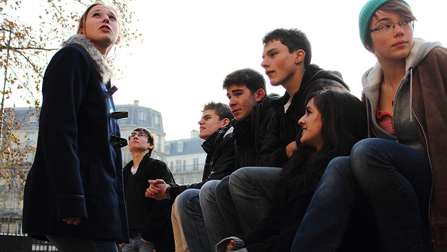 Teenagers loitering.