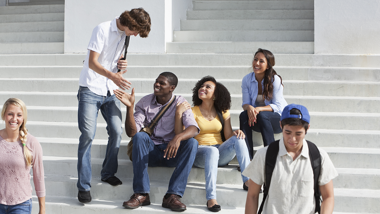 image of teenagers on stoop