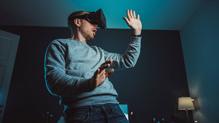 Man with VR headset