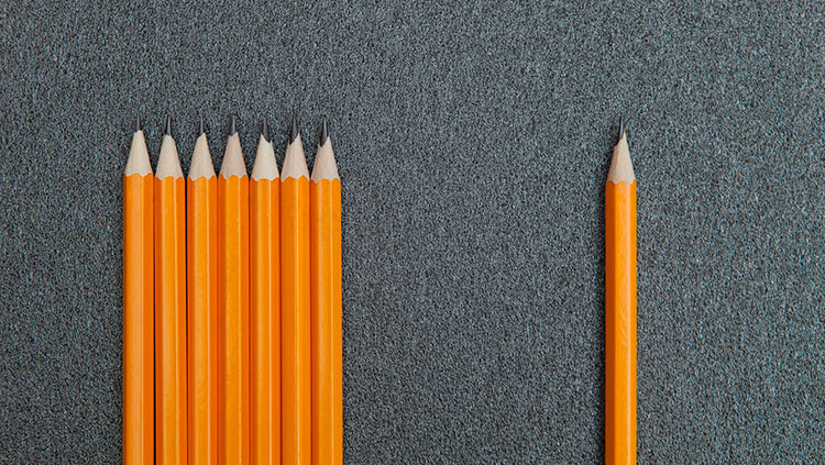 Pencils spaced out