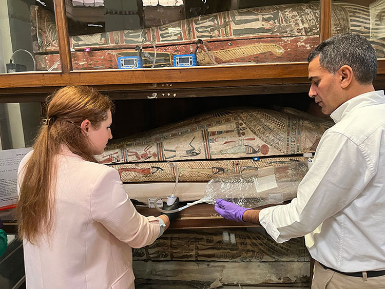 Scientist at the Egyptian museum