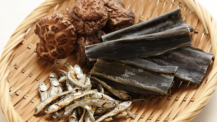 Photograph of foods in a basket that are related to the unami taste