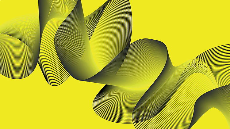 Yellow black wave abstract 