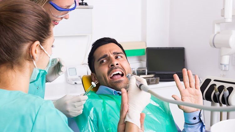 Man at the dentist