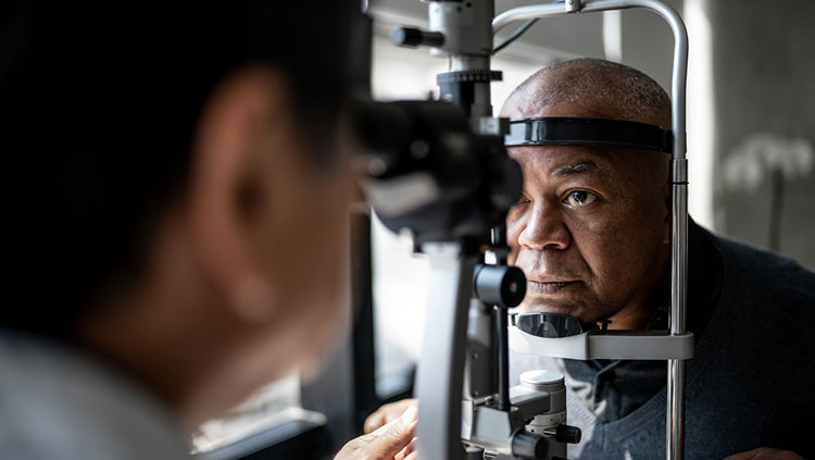 Man at optometrist